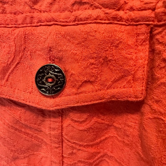 Christopher & Banks Orange Jean Jacket with Relaxed Fit - Picture 4 of 7
